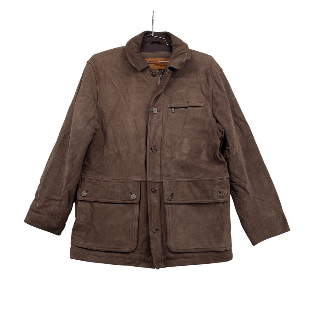 Mens Vintage 1999 Timberland Weathergear Collection Cowhide Leather Jacket S